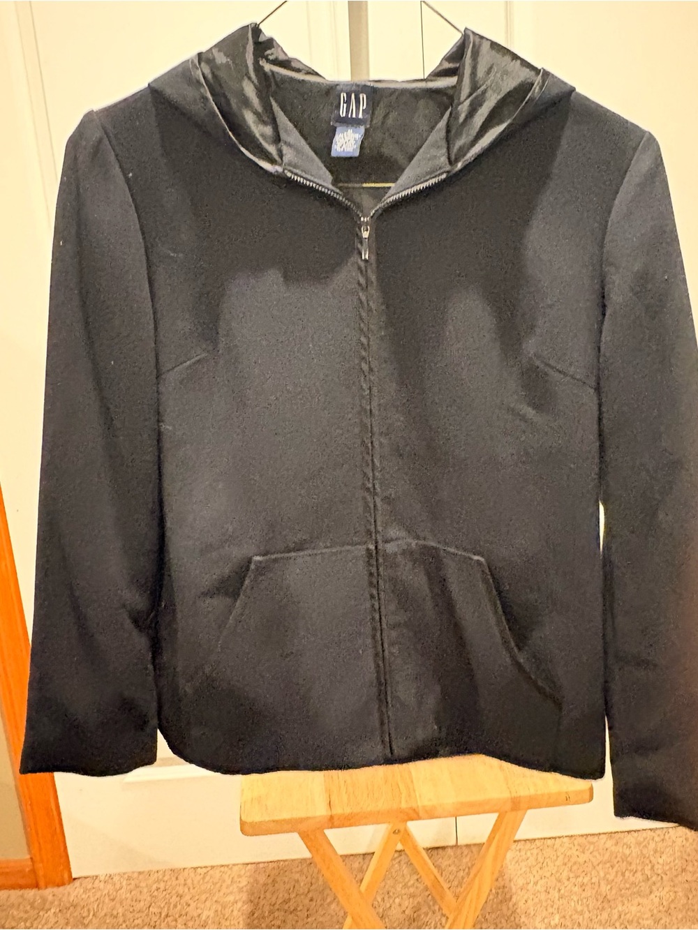 Vintage GAP Black Hooded Zip Up Jacket Women’s Medium Lightweight Jacket